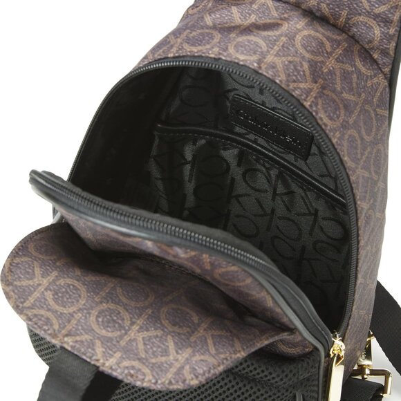 Jessie Organizational Nylon Sling Backpack Brown Khaki Black Adjustable Utility - Picture 5 of 8